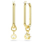 Constella drop earrings Round cut, White, Gold-tone plated