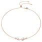 Constella necklace Crystal pearl, Round cuts, White, Rose gold-tone plated