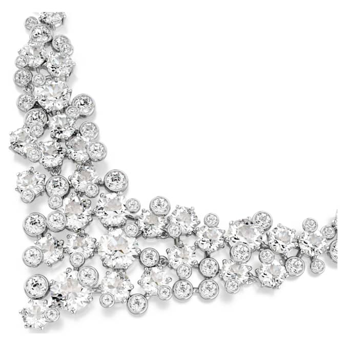 Constella necklace Mixed cuts, Clasp, White, Rhodium plated
