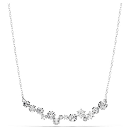Constella necklace Mixed cuts, White, Rhodium plated