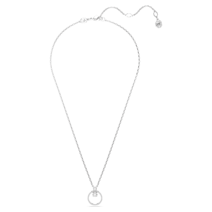 Constella pendant Pavé, Round cut, White, Rhodium plated