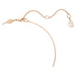Constella pendant Pavé, Round cut, White, Rose gold-tone plated