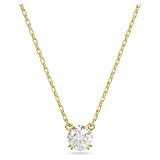 Constella pendant Round cut, White, Gold-tone plated