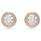 Constella stud earrings Round cut, Pavé, White, Rose gold-tone plated