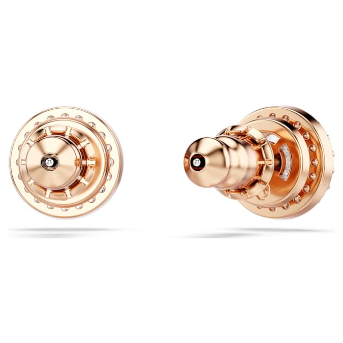Constella stud earrings Round cut, Pavé, White, Rose gold-tone plated