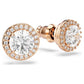 Constella stud earrings Round cut, Pavé, White, Rose gold-tone plated