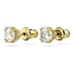 Constella stud earrings Round cut, White, Gold-tone plated