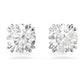 Constella stud earrings Round cut, White, Rhodium plated
