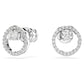 Constella stud earrings Round cut, White, Rhodium plated