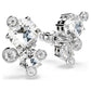 Constella stud earrings Round cut, White, Rhodium plated
