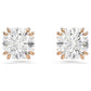 Constella stud earrings Round cut, White, Rose gold-tone plated
