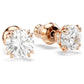 Constella stud earrings Round cut, White, Rose gold-tone plated