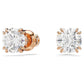 Constella stud earrings Round cut, White, Rose gold-tone plated