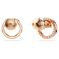Constella stud earrings Round cut, White, Rose gold-tone plated