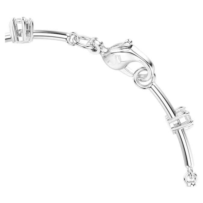 Constella Tennis bracelet Crystal pearl, Round cuts, White, Rhodium plated