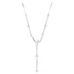 Constella Y necklace Crystal pearl, Round cuts, White, Rhodium plated