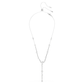 Constella Y necklace Crystal pearl, Round cuts, White, Rhodium plated