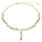 Constella Y necklace Mixed cuts, Green, Gold-tone plated
