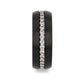 TSAR Black Tungsten Carbide Ring Domed Brushed Finish with White Sapphires - 8mm