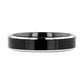 VALENCIA Women's Black Tungsten Ring with Polished Finish and White Tungsten Bevels - 4mm