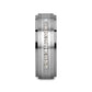 BOND Flat Brushed Silver Inlaid Titanium Men's Wedding Band With 9 Channel Set White Diamonds - 8mm