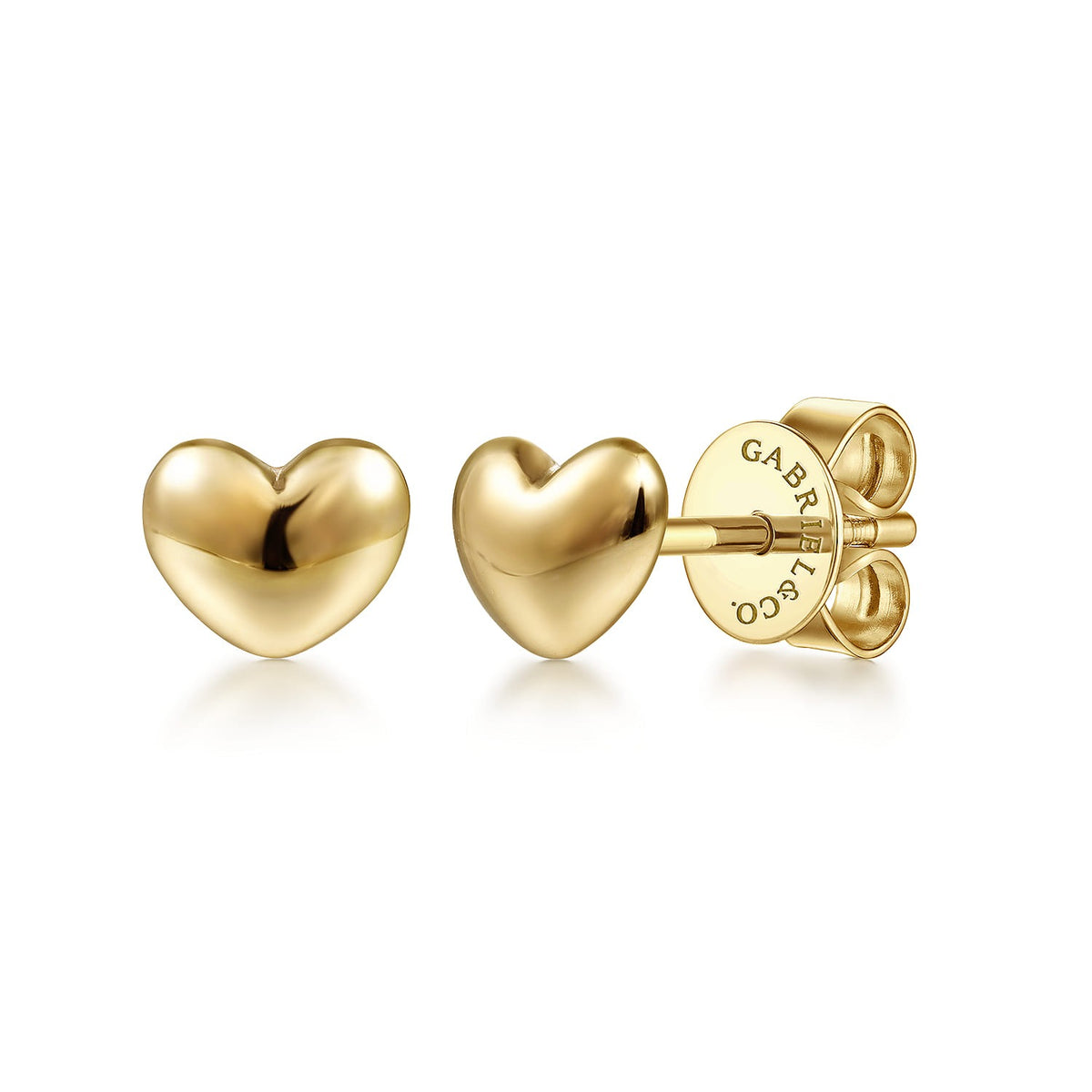 Gabriel & Co. 14K Yellow Gold Puff Heart Stud Earrings