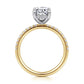 Gabriel & Co. Stasia - 14K White-Yellow Gold Oval Diamond Engagement Ring 11X7.2 Semi .29Ctw