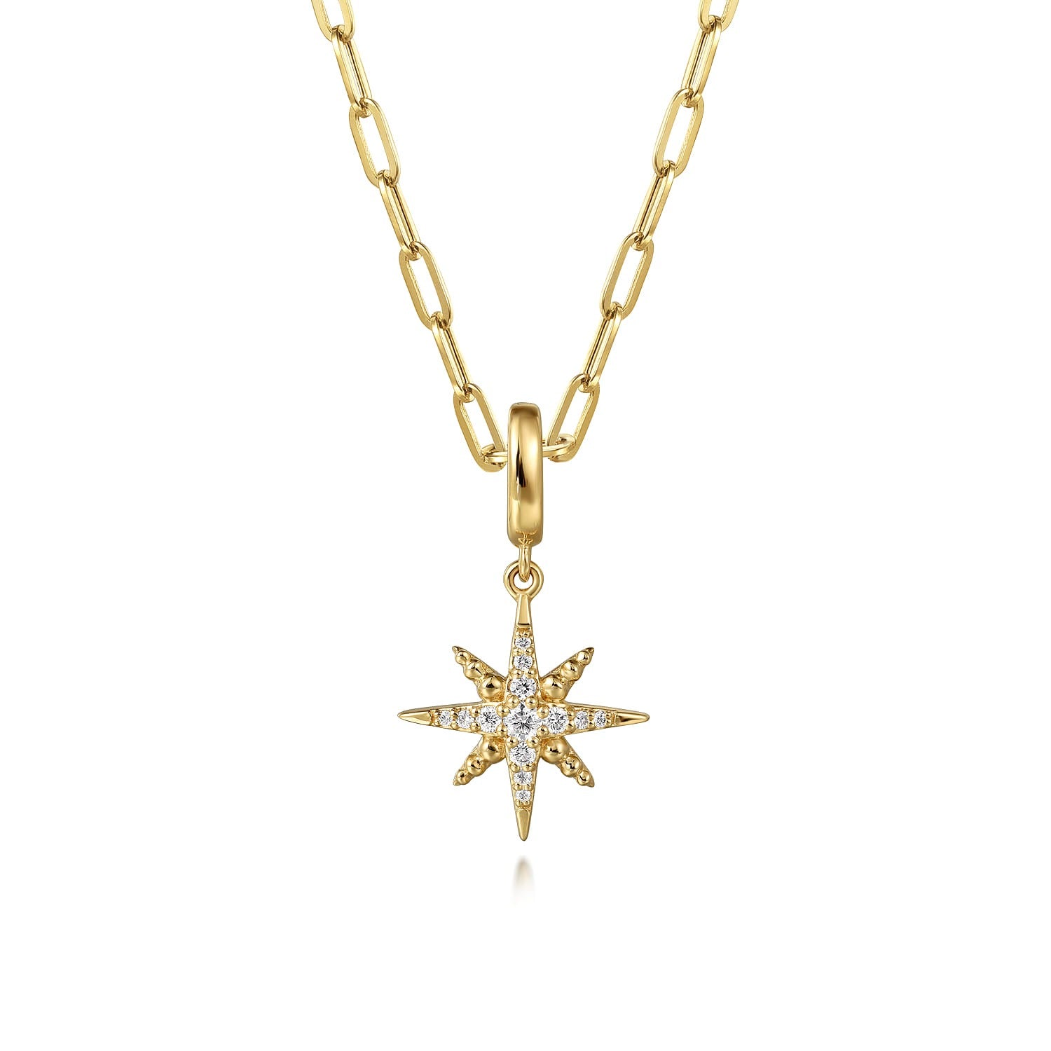 Gabriel & Co. 14K Yellow Gold Diamond Star Charm .15CTW