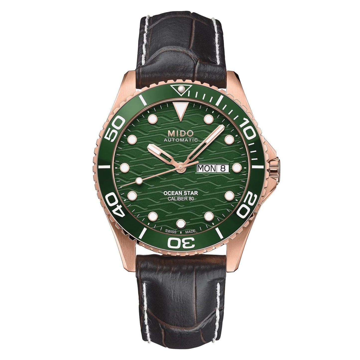 Mido Ocean Star 200C — Leather / Green Dial