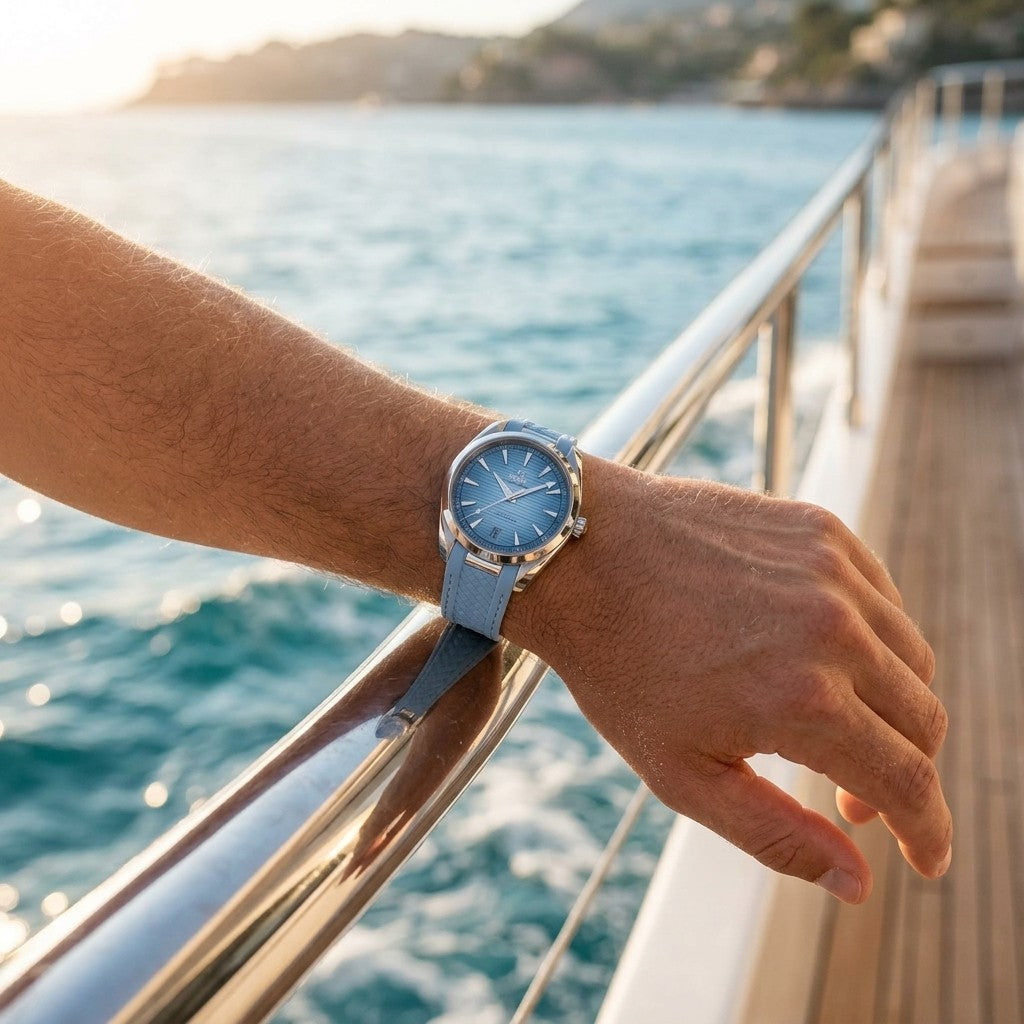Omega Seamaster Aqua Terra 150M 41 mm — Steel on Rubber Strap (220.12.41.21.03.008) — lifestyle