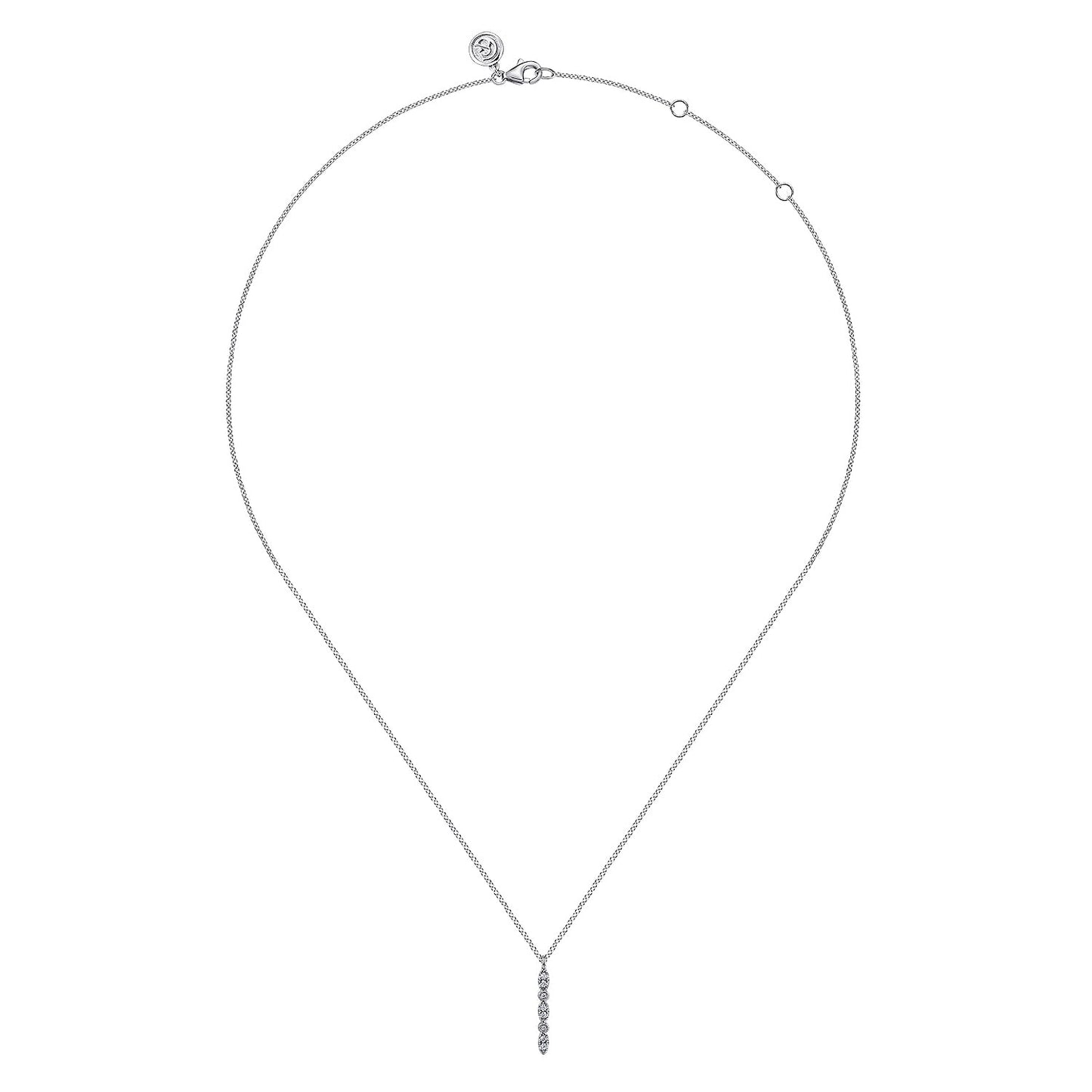 Gabriel & Co. 14K White Gold Diamond Bar Necklace .07CTW