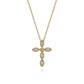 Gabriel & Co. 14K Yellow Gold Marquise Shaped Diamond Cross Necklace .09CTW