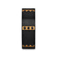 MURAMASA Flat Brushed Black Titanium Ring Gold Plated Inside with 6 Gold Plated Stainless Steel Bezels Triple Black Diam