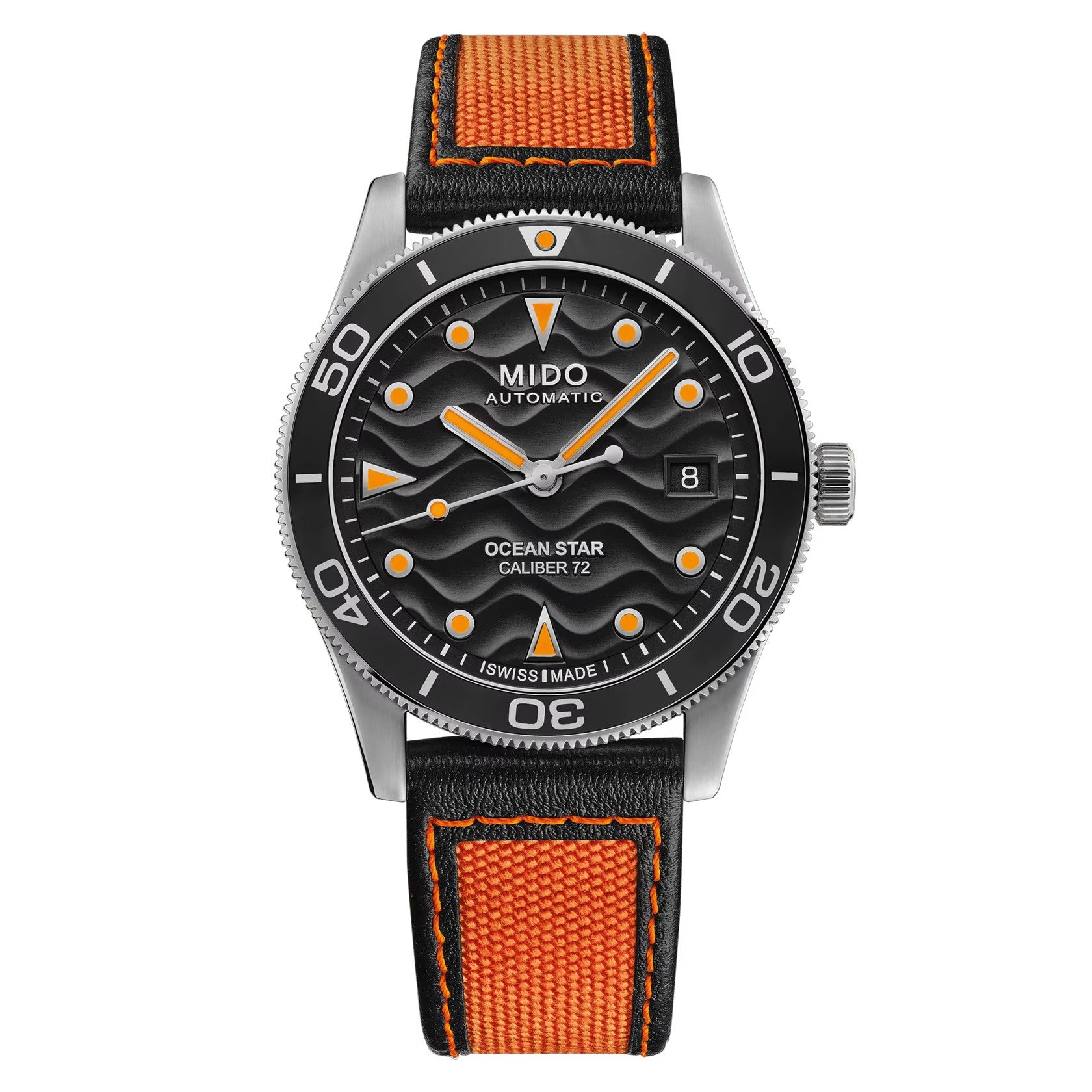 MIDO Ocean Star 39 Black Dial Stainless Steel watch on Fabric Strap - 39mm