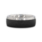 HUDSON Damascus Steel Ring with Wave Pattern Carbon Fiber - 8mm