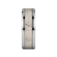 WHITETAIL Polished Beveled Tungsten Carbide Men's Wedding Band with Off-White Deer Antler Inlay - 8mm