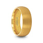 MILLER Gold Plated Tungsten Domed Ring with Brushed Finish - 8mm