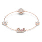 Dazzling Swan bracelet Magnetic closure, Swan, Pink, Rose gold-tone plated