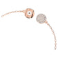 Dazzling Swan bracelet Magnetic closure, Swan, Pink, Rose gold-tone plated