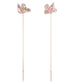 Dazzling Swan drop earrings Swan, Pink, Rose gold-tone plated