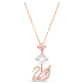 Dazzling Swan pendant Swan, Pink, Rose gold-tone plated