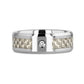 ROYCE Tungsten Wedding Band with White Carbon Fiber and White Diamond Setting - 8mm