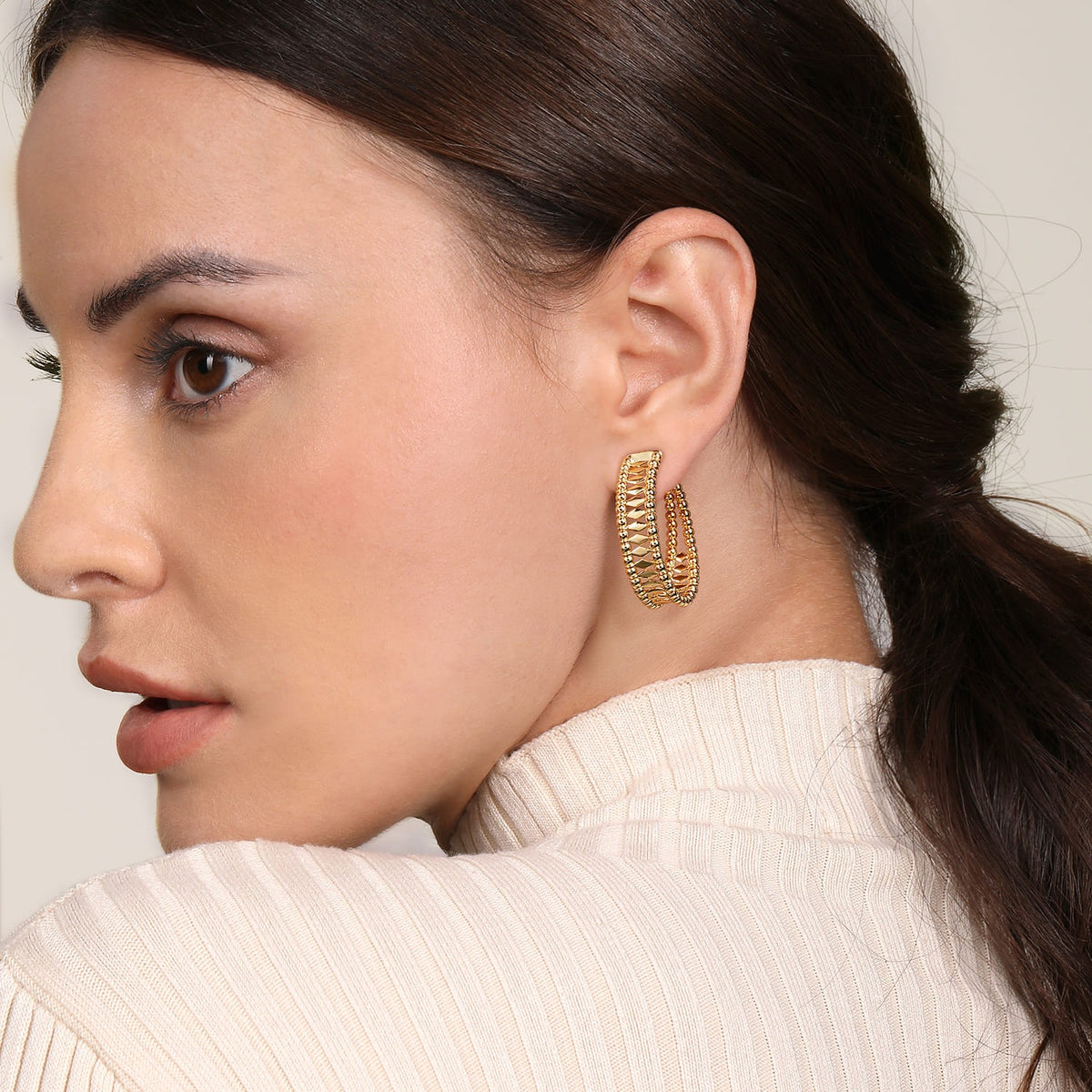 Gabriel & Co. 14K Yellow Gold Bujukan Classic Hoop Earrings in 30mm