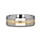 LEGIONAIRE Gold Inlaid Beveled Tungsten Ring - 6mm & 8mm