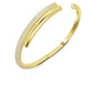 Dextera bangle Magnetic closure, White, Gold-tone plated