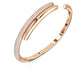 Dextera bangle Magnetic closure, White, Rose gold-tone plated