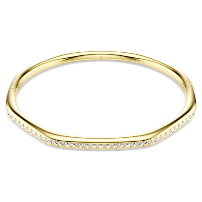 Dextera bangle Octagon shape, Round cut, White, Gold-tone plated