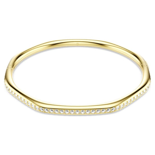 Dextera bangle Octagon shape, Round cut, White, Gold-tone plated