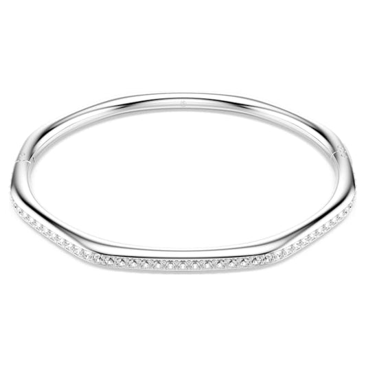 Dextera bangle Octagon shape, Round cut, White, Rhodium plated