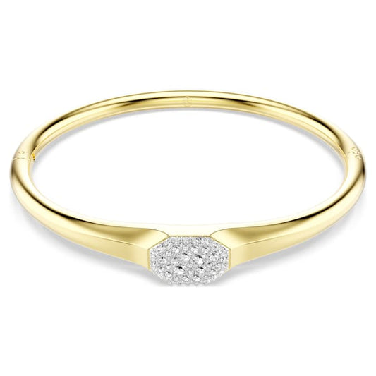 Dextera bangle Round cut, White, Gold-tone plated